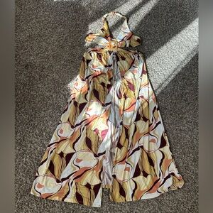 Elegant Multicolor Halter Maxi Dress